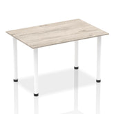 Impulse 1400mm Straight Table Grey Oak Top White Post Leg I003712 DD